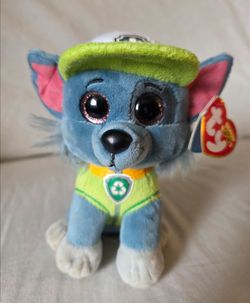 Ty Beanie Boos Paw Patrol Rocky Dog 6.5" Plush Stuffed Animal 2017 with Tags!