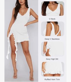 Sexy Deep V Neck Mini Dress