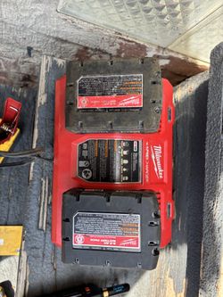 Milwaukee, rapid charger and two 5.0anh batteries