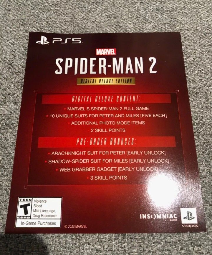 Marvel's Spider-Man 2 Digital Deluxe Edition Code