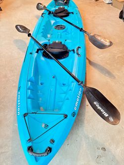 Two seats Emotion bright blue kayak
