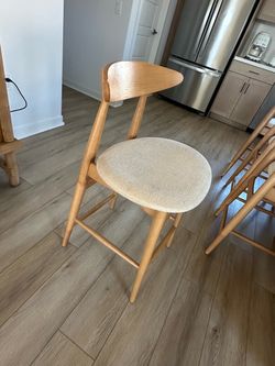 wooden upholstered bar stool / counter stool