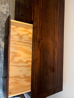 Dark brown wood dresser 6 drawers