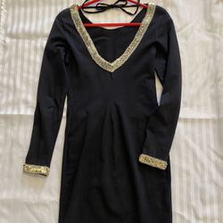 Black Sequined Dress, small