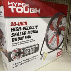 Hyper Tough New 20 inch High Velocity Sealed Motor Drum Fan with Wall Mount