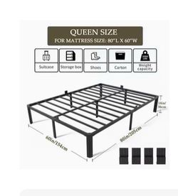 Metal queen bed frame