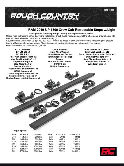 Rough Country Step Rails With Lights