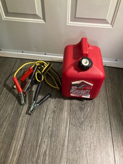 New 2 Gallon Gas Can and Jumper Cables Bundle