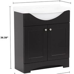 Del Mar 31 in. W x 36 in. H x 19 in. D Bathroom Vanity in Espresso with Cultured Marble White Vanity Top