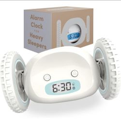 CLOCKY Alarm Clock on Wheels – Loud Rolling Alarm Clock for Heavy Sleepers Runaway Clock That Jumps & Runs to Wake You Up | Funny Unique Gift for Adul