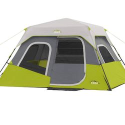 CORE 6 Person Instant Cabin Tent | Portable Large Pop Up Tent with Easy 60 Second Camp Setup for Family Camping | Included Hanging Organizer for Outdo