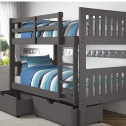 Back to school Sale twin over twin bunk bed