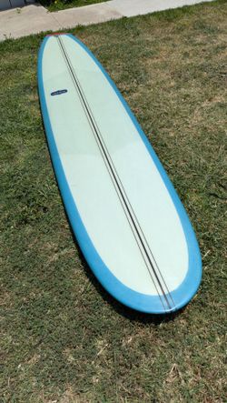 Surfboard Malibu longboard single fin Almond 9'4 noserider