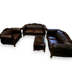 Brown leather sofa couch set Ashley Furniture