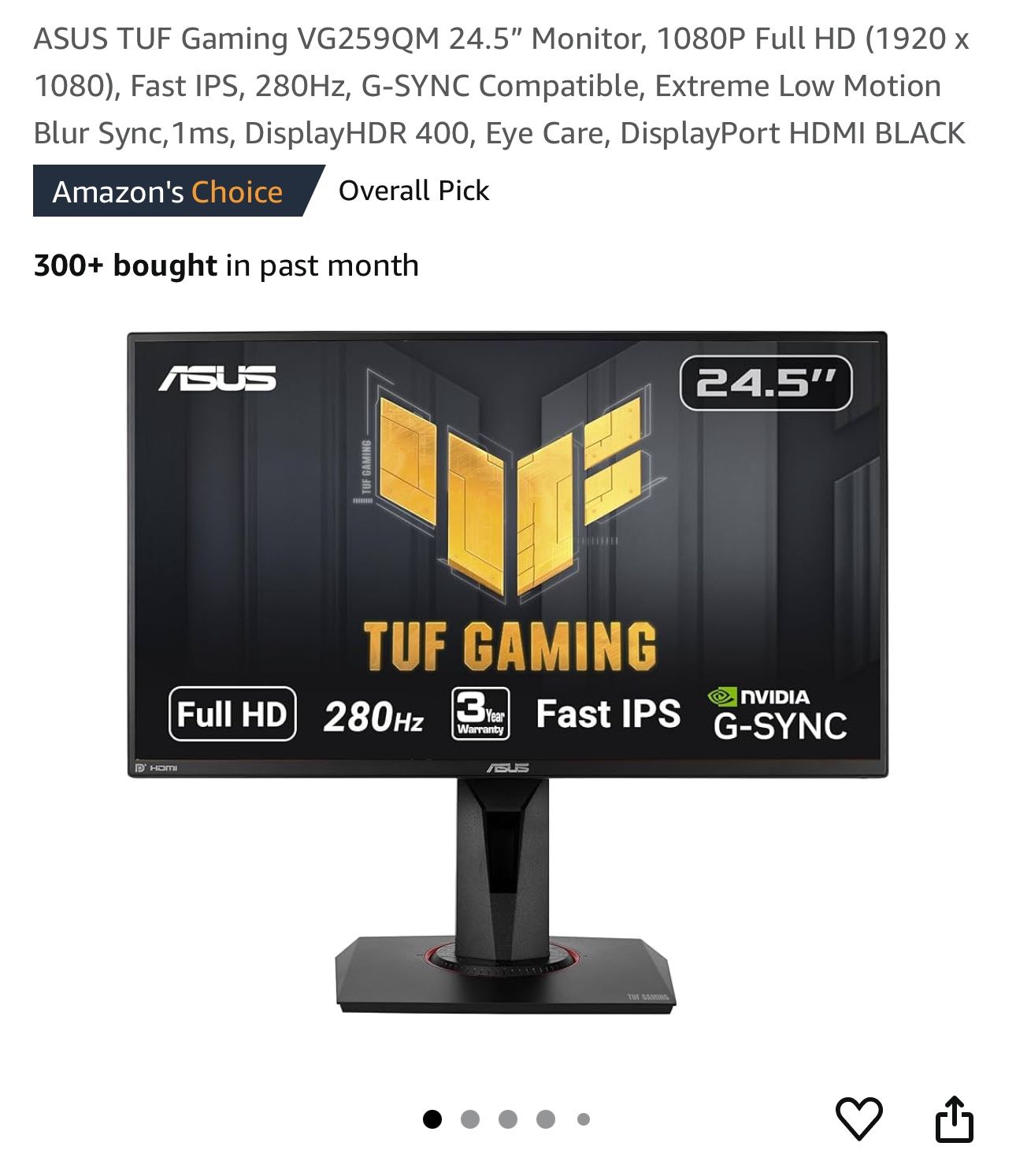 ASUS TUF Gaming VG259QM 240HZ 