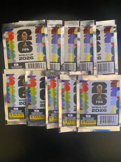 Panini FIFA World Cup 2026 sticker packs. Ten packs for $30