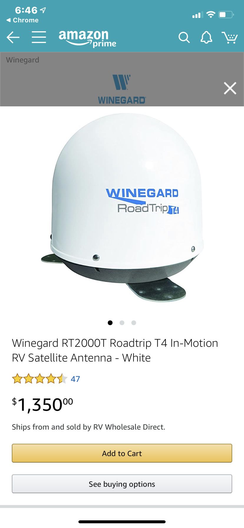 Winegard T2000 T4 in motion HD RV Satellite .
