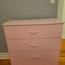 Dressers and storage drawers.