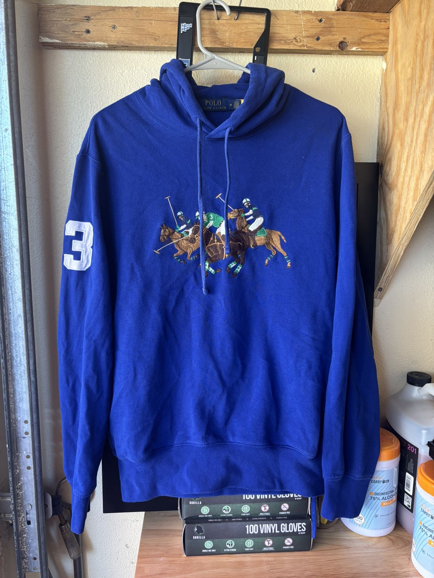 Polo Hoodie Sweatshirt Size M