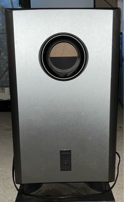 Onkyo SKW-240 Powered Subwoofer rated at 120V, 60Hz, and 75W.