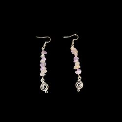 Amethyst Spiral Earrings 