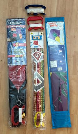 Three (3) NEW Kites + Extra String