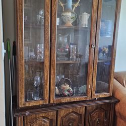 Wood China Cabinet vintage