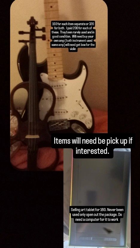 Musical Instruments And Art Tablet