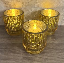  Gold Votive Candle Holders - Set Of 6
