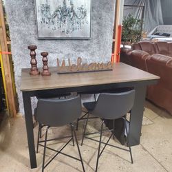 High Top Dining Set With  4 Chairs  (New)