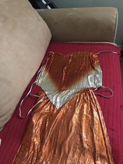 Vintage metal halter top and skirt