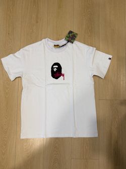 BAPE x Stussy Collaboration White T-Shirt (S-M-L-XL)
