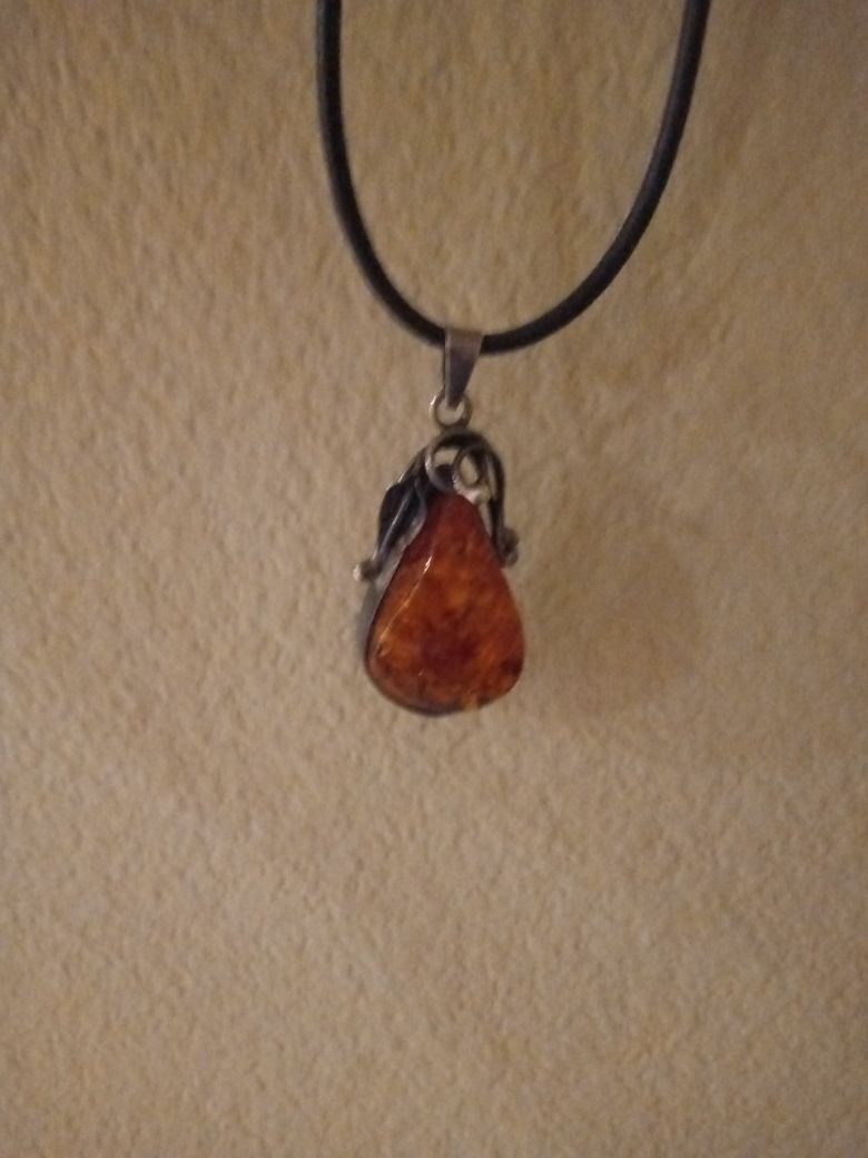 Baltic Amber and Silver Pendant