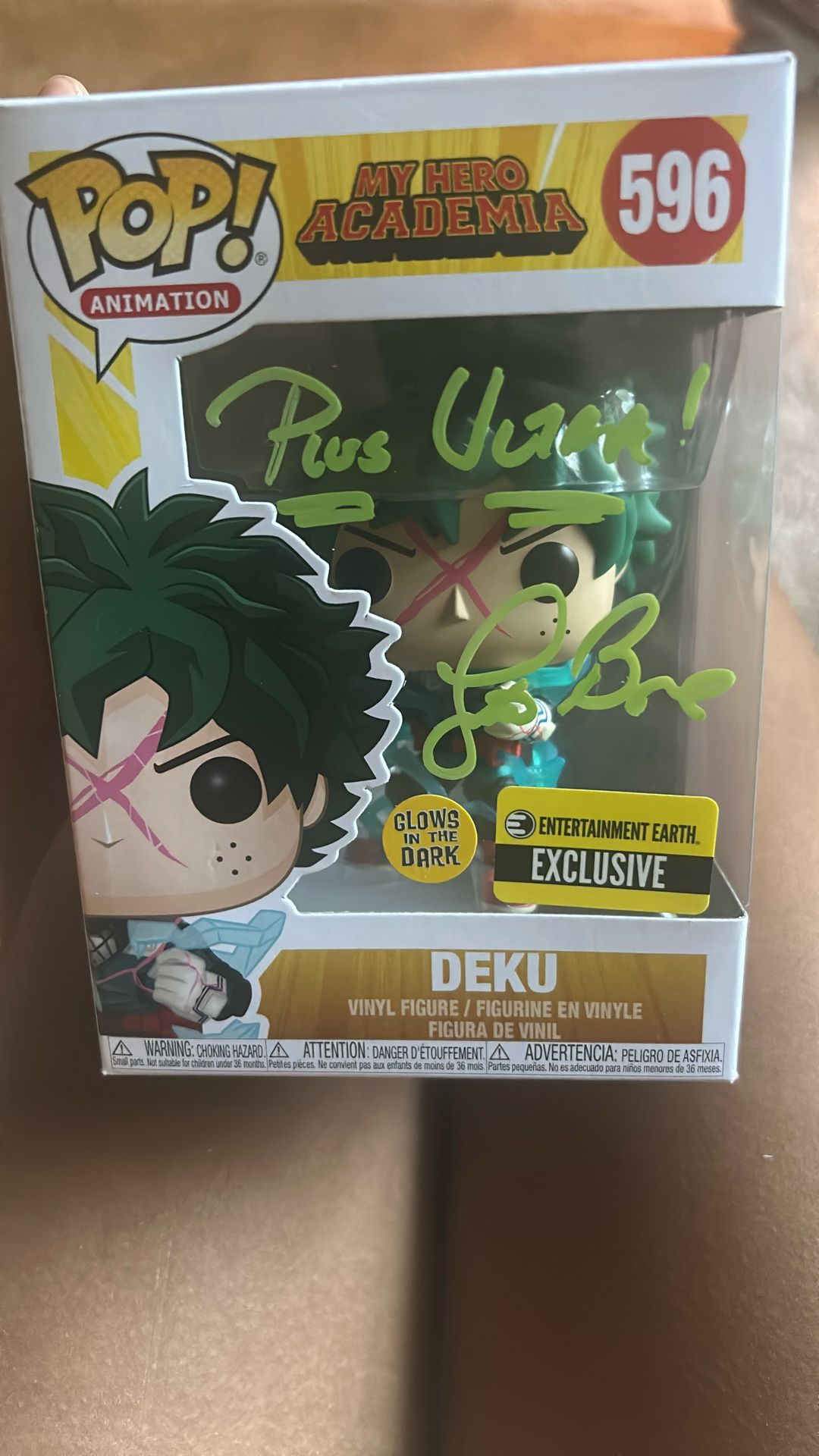 Signed Glow In The Dark Deku Funko Pop 