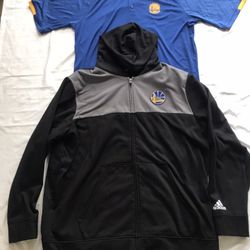 adidas Golden State Warriors Mens Hoodie 2XL & Shirt 