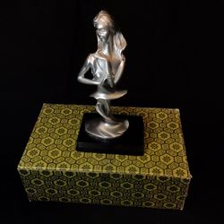 Sliver Woman Head To Torso Figurine 