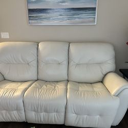 Leather Reclining Sofa 