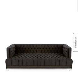 Designer Tufted Black Sofa And Love Seat 