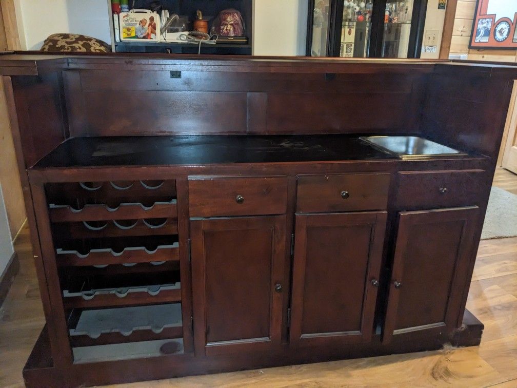 Bar with three stools