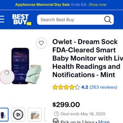 Owlet Dream Sock/infant BP/O2 Monitor