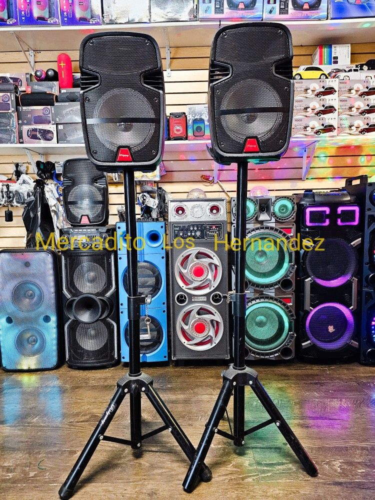 Bluetooth Speaker 8" Woofers the Pair with Stands ❗️SUPER PRICE❗️Pro Audio