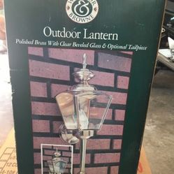 Two Outdoor Brass Lanterns