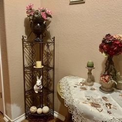 Corner Metal Shelves (2) Available. 