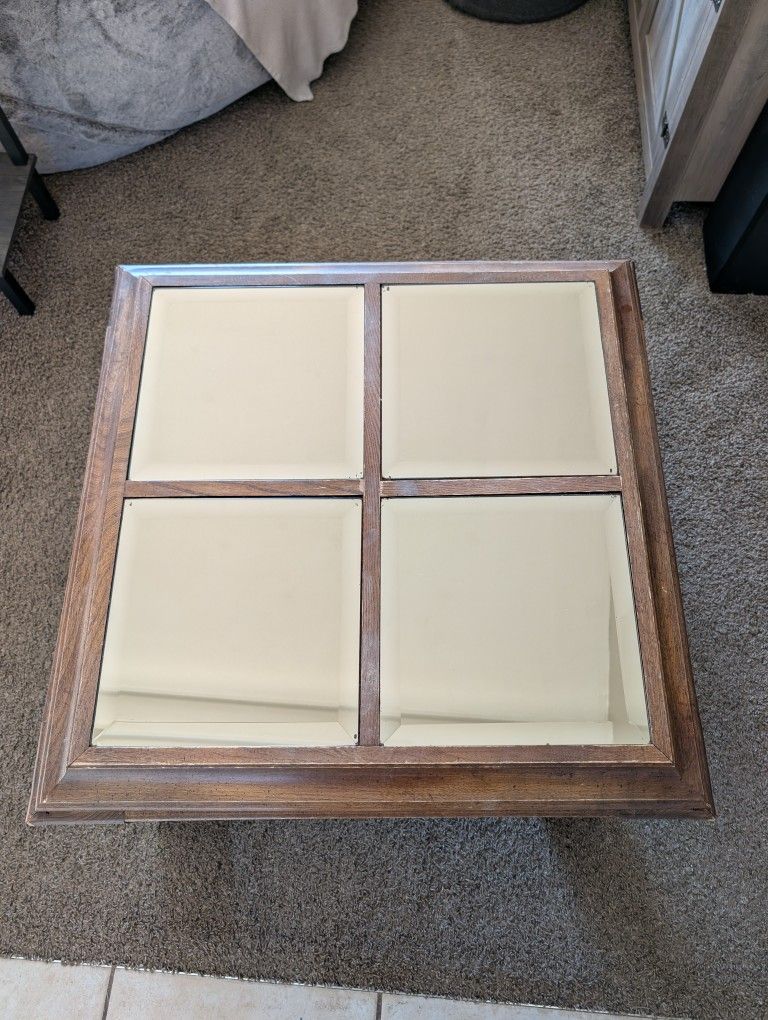 Mirror Top End Table