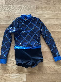 Dance Costume Weissman 12019 Large Child Jazz Sequin Tap Spandex Unitard Baton