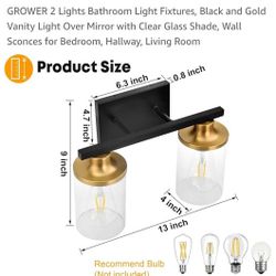2 Light Bathroom Vanity Light 