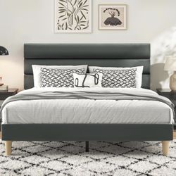 Queen Bed Frame And 12” Memory Foam Mattress. 