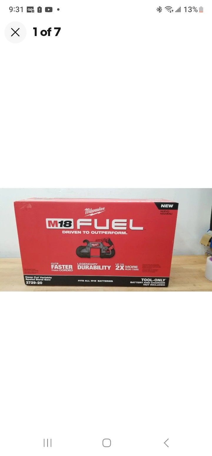 Milwaukee 2729-20 18V FUEL Cordless Deep Cut Band Saw (Tool Only, BRAND NEW WITH BLADE)