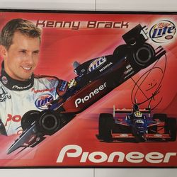 FORMULA ONE RACING 🏁. KENNY BRACK AUTHENTIC AUTOGRAPHED FRAMED 8"X10" JUMBO CARD. 