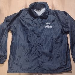 Dunbrooke Dallas Cowboys Men's Navy Blue NFL Snap Button Football Jacket M